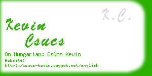 kevin csucs business card